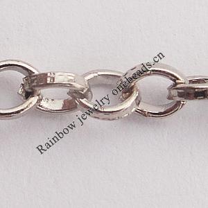Iron Jewelry Chains, Lead-free Link's size:4x3.5mm, thickness:1mm, Sold by Group  