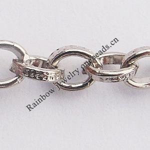 Iron Jewelry Chains, Lead-free Link's size:5.1x4.2mm, thickness:1.1mm, Sold by Group  