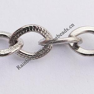 Iron Jewelry Chains, Lead-free Link's size:7x5.9mm, thickness:1.1mm, Sold by Group  