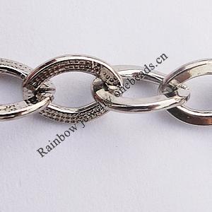 Iron Jewelry Chains, Lead-free Link's size:10.2x7.9mm, thickness:1.9mm, Sold by Group  
