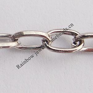 Iron Jewelry Chains, Lead-free Link's size:5.1x3mm, thickness:0.5mm, Sold by Group  