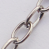 Iron Jewelry Chains, Lead-free Link's size:5.1x3mm, thickness:0.5mm, Sold by Group  