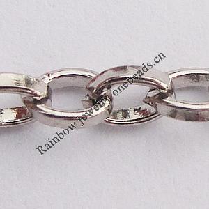 Iron Jewelry Chains, Lead-free Link's size:4.3x3.2mm, thickness:1mm, Sold by Group  