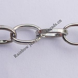 Iron Jewelry Chains, Lead-free Link's size:7.7x6.5mm, thickness:1.1mm, Sold by Group  