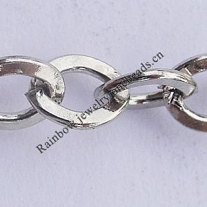 Iron Jewelry Chains, Lead-free Link's size:7.3x5.9mm, thickness:1.1mm, Sold by Group  