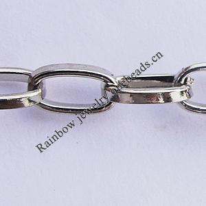 Iron Jewelry Chains, Lead-free Link's size:8.9x5mm, thickness:1.5mm, Sold by Group  
