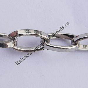 Iron Jewelry Chains, Lead-free Link's size:10.7x6.3mm, thickness:1.9mm, Sold by Group  