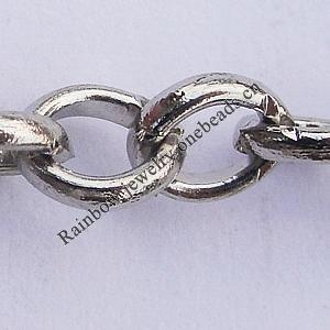 Iron Jewelry Chains, Lead-free Link's size:6.3x5mm, thickness:1.2mm, Sold by Group  