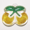 Resin Pendent, Fruit 25x30mm Hole:2.5mm, Sold by Bag