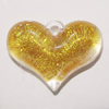 Resin Pendent, Heart 20x27mm Hole:2.5mm, Sold by Bag