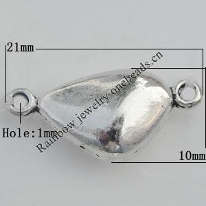 Connector Zinc Alloy Jewelry Findings Lead-free, 21x10mm, Hole:1mm Sold by Bag