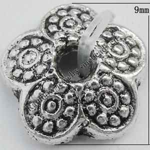 Bead Zinc Alloy Jewelry Findings Lead-free, 9mm, Hole:2mm Sold by Bag