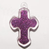 Resin Pendent, Cross 35x23mm Hole:2.5mm, Sold by Bag