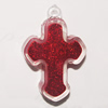 Resin Pendent, Cross 35x23mm Hole:2.5mm, Sold by Bag