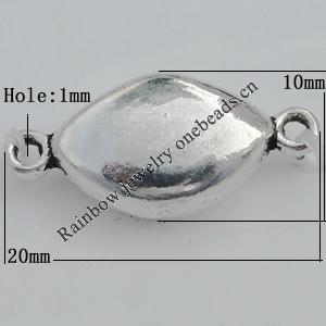 Connector Zinc Alloy Jewelry Findings Lead-free, 20x10mm, Hole:1mm Sold by Bag