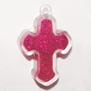 Resin Pendent, Cross 35x23mm Hole:2.5mm, Sold by Bag