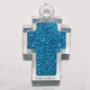 Resin Pendent, Cross 16x25mm Hole:2.5mm, Sold by Bag