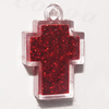 Resin Pendent, Cross 16x25mm Hole:2.5mm, Sold by Bag