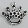 Pendant Zinc Alloy Jewelry Findings Lead-free, Crown 17x18mm Hole:1mm Sold by Bag