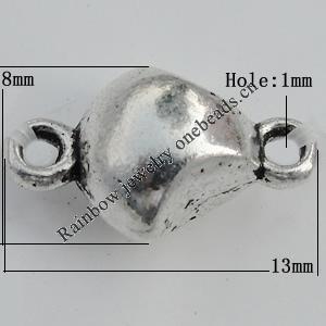 Connector Zinc Alloy Jewelry Findings Lead-free, 13x8mm, Hole:1mm Sold by Bag