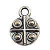 Pendant, Lead-free Zinc Alloy Jewelry Findings, Flat Round 9x12mm Hole:2mm, Sold by Bag