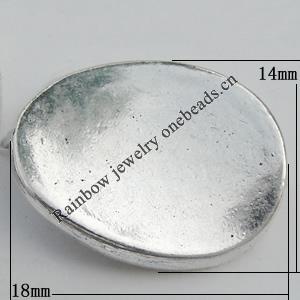 Bead Zinc Alloy Jewelry Findings Lead-free, 18x14mm, Hole:1mm Sold by Bag
