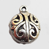 Pendant, Lead-free Zinc Alloy Jewelry Findings, Round 13x7mm Hole:1mm, Sold by Bag