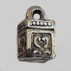 Pendant, Lead-free Zinc Alloy Jewelry Findings, Cube 5x7mm Hole:1mm, Sold by Bag