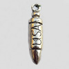 Pendant, Lead-free Zinc Alloy Jewelry Findings, 36x8mm Hole:1mm, Sold by Bag