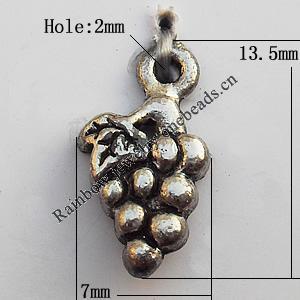 Pendant, Lead-free Zinc Alloy Jewelry Findings, Fruit 7x13.5mm Hole:1mm, Sold by Bag