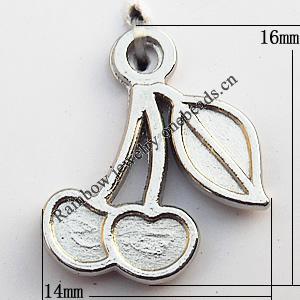 Pendant, Lead-free Zinc Alloy Jewelry Findings, Fruit 14x16mm Hole:1mm, Sold by Bag