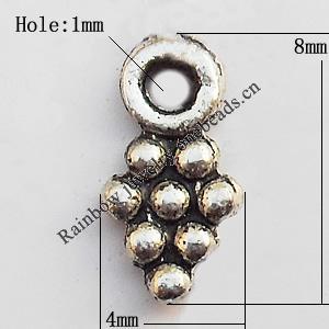 Pendant, Lead-free Zinc Alloy Jewelry Findings, Fruit 4x8mm Hole:1mm, Sold by Bag