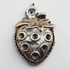 Pendant, Lead-free Zinc Alloy Jewelry Findings, Fruit 15x22mm Hole:2mm, Sold by Bag