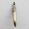 Pendant, Lead-free Zinc Alloy Jewelry Findings, 4x25mm Hole:1mm, Sold by Bag