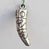 Pendant, Lead-free Zinc Alloy Jewelry Findings, 7x25mm Hole:1.5mm, Sold by Bag