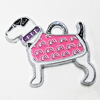 Zinc Alloy Enamel Pendant, Dog 25x18mm Hole:3mm, Sold by Group