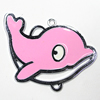 Zinc Alloy Enamel Pendant, Fish 60x44mm Hole:3mm, Sold by Group