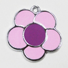 Zinc Alloy Enamel Pendant, Flower 21mm Hole:1.5mm, Sold by Group