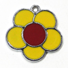 Zinc Alloy Enamel Pendant, Flower 21mm Hole:1.5mm, Sold by Group