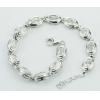 Sterling Silver European style Bracelets, with Zircon, Length:7.1 Inch, Sold by PC