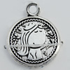 Pendant Zinc Alloy Jewelry Findings Lead-free, 16x20mm Hole:1.5mm Sold by Bag