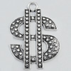 Pendant Zinc Alloy Jewelry Findings Lead-free, 58x39mm Hole:5mm Sold by Bag