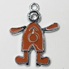 Zinc Alloy Enamel Pendant, 32x25mm Hole:2mm, Sold by Group