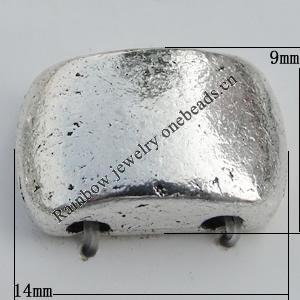 Bead Zinc Alloy Jewelry Findings Lead-free, 14x9mm, Hole:2mm Sold by Bag