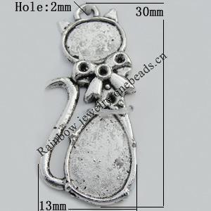 Pendant Zinc Alloy Jewelry Findings Lead-free, 30x13mm Hole:2mm Sold by Bag