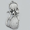 Pendant Zinc Alloy Jewelry Findings Lead-free, 30x13mm Hole:2mm Sold by Bag