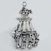 Pendant Zinc Alloy Jewelry Findings Lead-free, 64x36mm Hole:3mm Sold by Bag