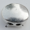 Bead Zinc Alloy Jewelry Findings Lead-free, Flat Oval 10x12mm, Hole:2mm Sold by Bag