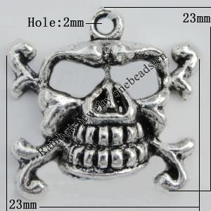 Pendant Zinc Alloy Jewelry Findings Lead-free, 23x23mm Hole:2mm Sold by Bag