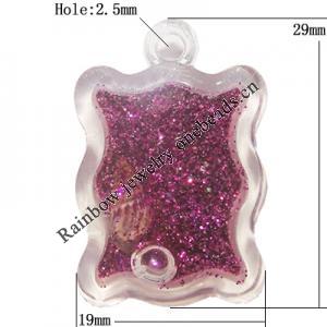 Resin Pendent, 29x19mm Hole:2.5mm, Sold by Bag